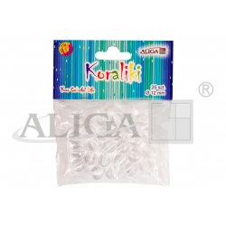 Koraliki  plastikowe, dekoracyjne, rozm.12mm /  op.25szt. , przeźroczyste, PJ-0637